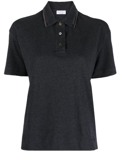 Brunello Cucinelli Cotton Polo Shirt - Black