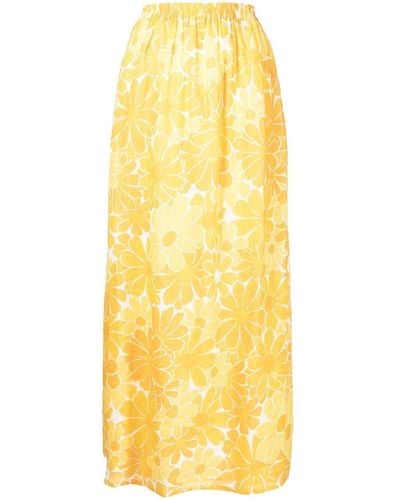 Faithfull The Brand Danita Floral-print Maxi Skirt - Yellow