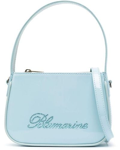 Blumarine Mini sac en cuir à détail de logo - Bleu