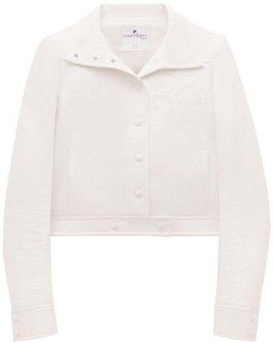 Courreges Cropped-Jacke mit Druckknöpfen - Weiß