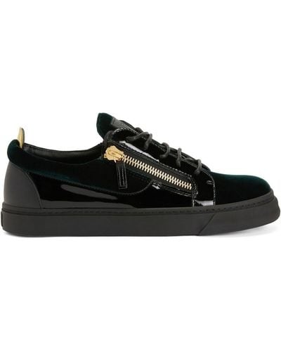 Giuseppe Zanotti Frankie Velvet Low-top Sneakers - Black