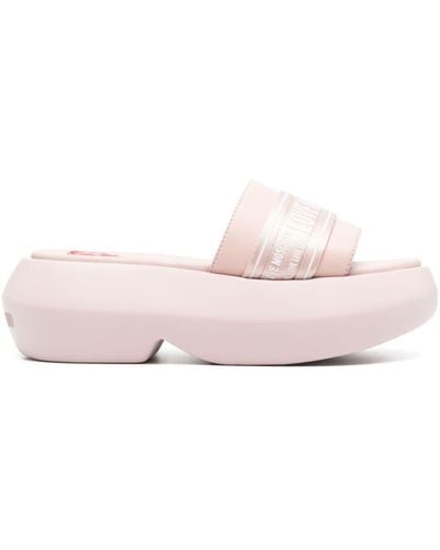 Love Moschino Slippers Met Plateauzool - Roze