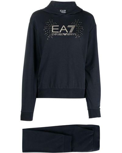 EA7 Chándal con logo estampado - Azul