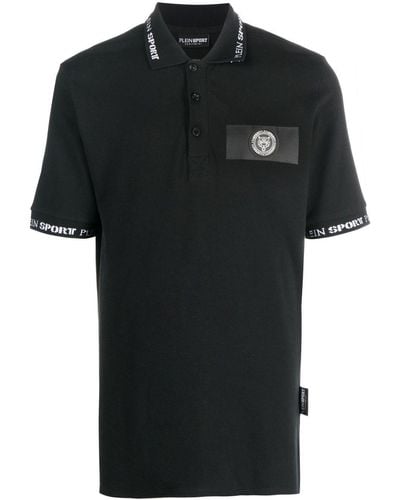 Philipp Plein Logo-patch Short-sleeved Polo Shirt - Black