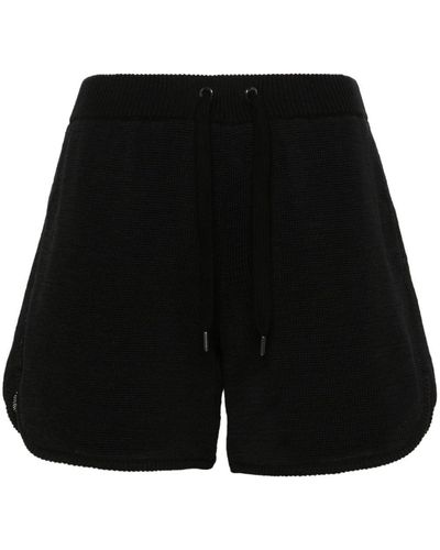 Brunello Cucinelli Pantalones cortos de punto pescador - Negro