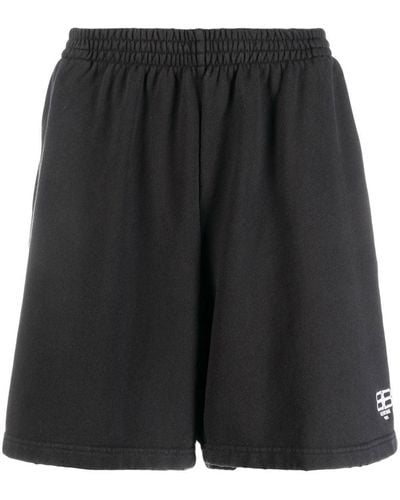 Balenciaga Cotton Sweat Shorts - Black