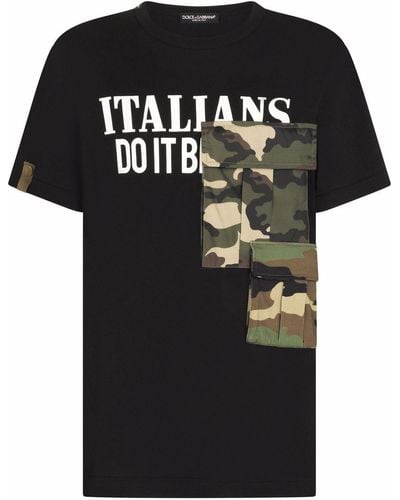 Dolce & Gabbana T-shirt Met Print - Zwart