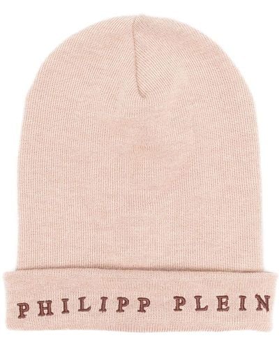 Philipp Plein Bonnet à logo brodé - Rose