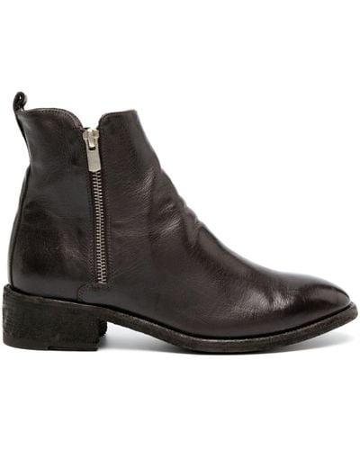 Officine Creative Seline Leather Ankle Boots - Black