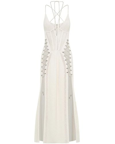 Dion Lee Cut-out Crochet Maxi Dress - White