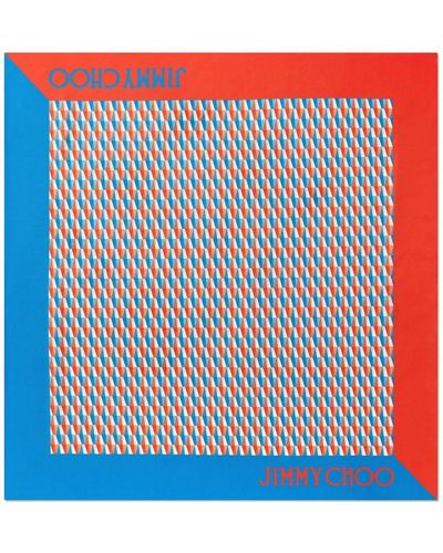 Jimmy Choo Reta Geometric-print Silk Scarf - Blue