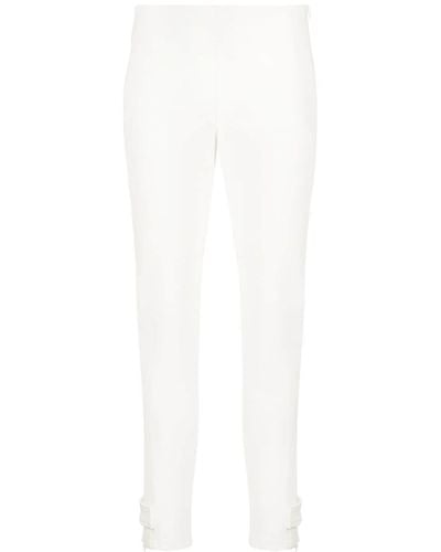Moncler Pantalones ajustados de talle medio - Blanco