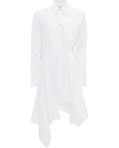 JW Anderson Robe-chemise à design asymétrique - Blanc
