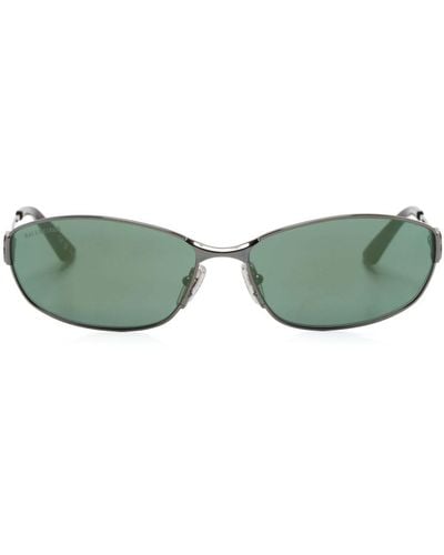 Balenciaga BB0336S Sonnenbrille mit ovalem Gestell - Grün