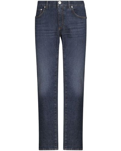 Etro Pegaso-motif Slim-fit Jeans - Blue