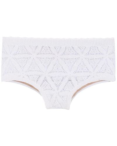 Amir Slama Crochet Detail Swim Briefs - White