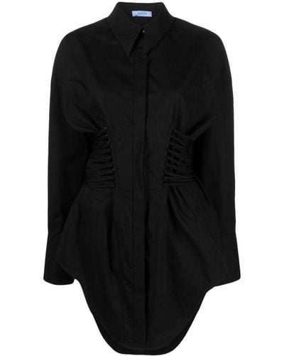 Mugler Mini-jurk Met Veters - Zwart