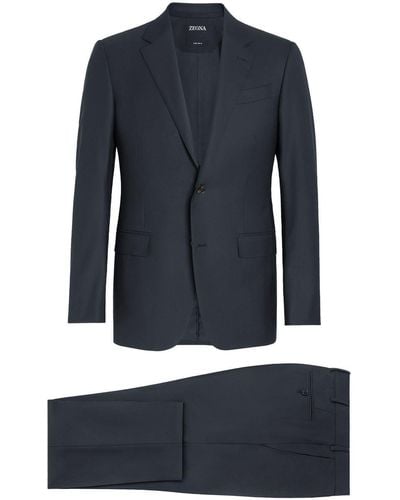 ZEGNA 15milmil15 Single-breasted Wool Suit - Blue