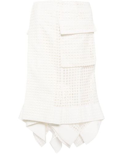 Sacai Handkerchief Cotton Midi Skirt - White