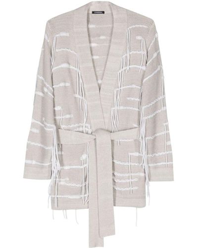 Canessa Cosmic Belted Cardigan - White