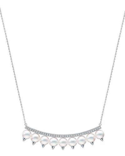 Tasaki 18kt White Gold Collection Line Danger Plus Diamond Pavé Necklace - Metallic