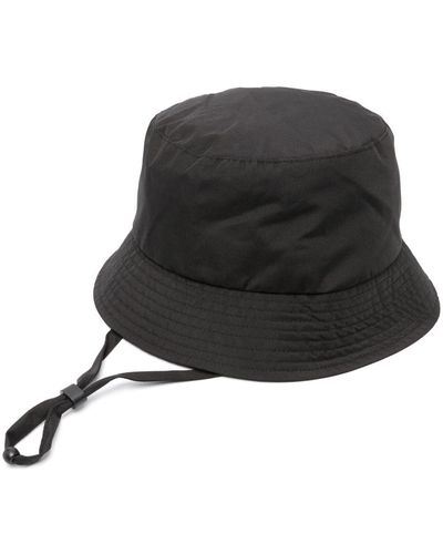 Norse Projects Sombrero de pescador con logo estampado - Negro