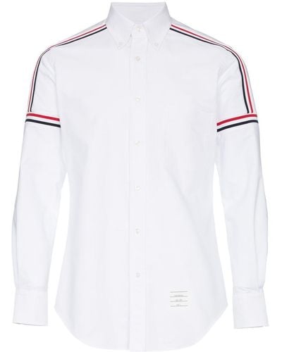 Thom Browne Camisa Oxford con rayas - Blanco