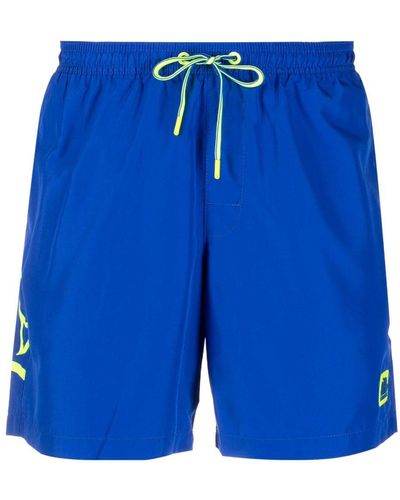 Sundek Logo-patch Elasticated Swim Shorts - Blue