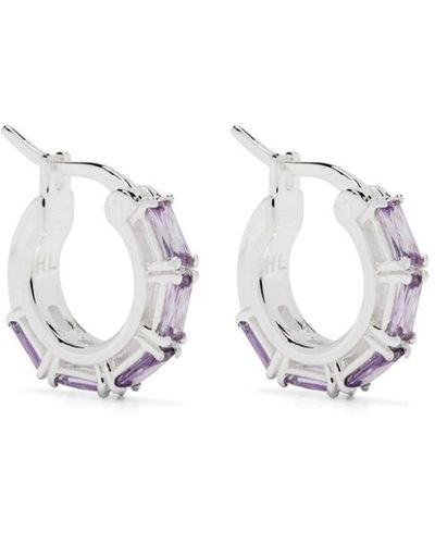 Hatton Labs Eternity Cubic Zirconia Hoop Earrings - White