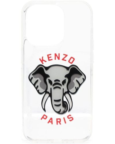 KENZO Elephant-print Iphone 14 Pro Case - White