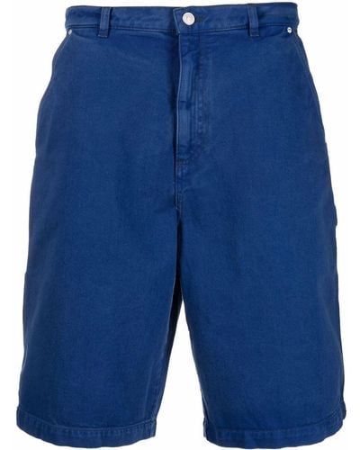 KENZO Logo-patch Denim Bermuda Shorts - Blue
