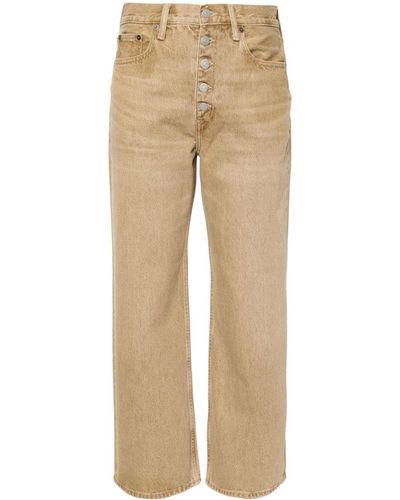 Polo Ralph Lauren Cropped Jeans Met Wijde Pijpen - Naturel