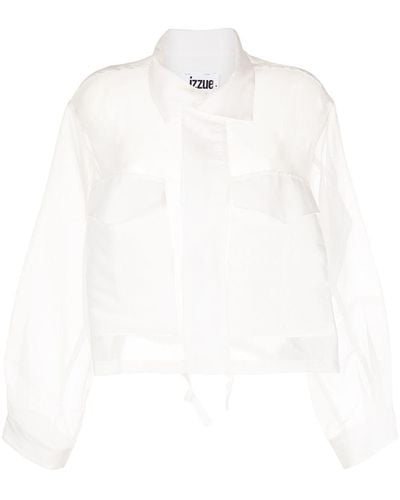 Izzue Jacke mit semi-transparentem Einsatz - Weiß