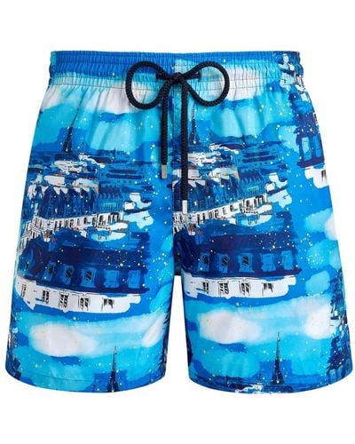 Vilebrequin City-print Swim Shorts - Blue