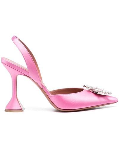 AMINA MUADDI Begum 95Mm Slingback Court Shoes - Pink