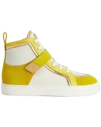 Giuseppe Zanotti Zenas High-top Panelled Sneakers - Yellow