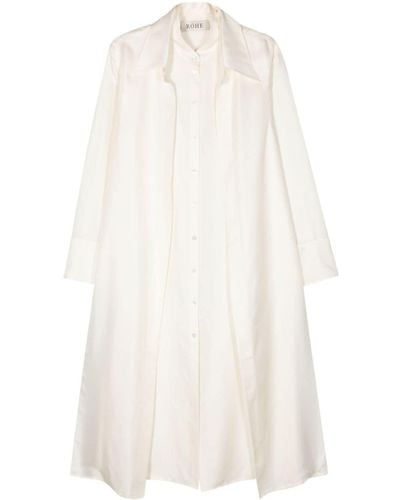 Rohe Robe en soie à design superposé - Blanc
