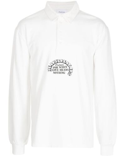 Palmes Poloshirt mit Slogan-Print - Weiß