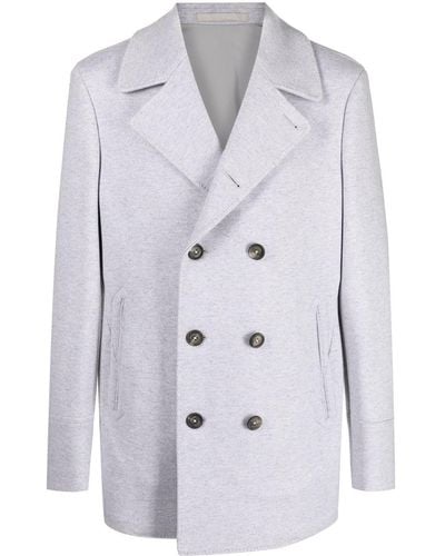 Eleventy Double-breasted Wool-cashmere Coat - Grey