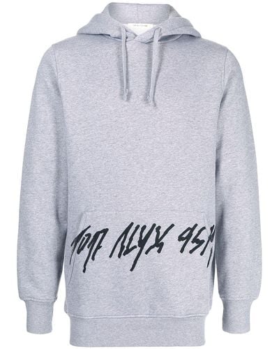 1017 ALYX 9SM Logo-print Drawstring Hoodie - Grey