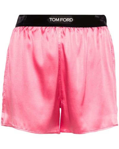 Tom Ford Pantalones cortos con logo en la cinturilla - Rosa