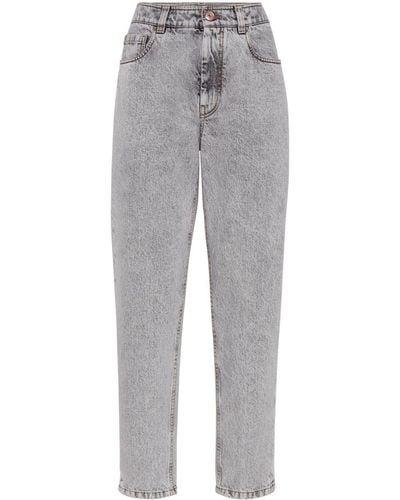 Brunello Cucinelli Straight-leg Mid-rise Jeans - Grey