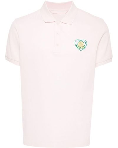 Moncler Poloshirt Met Geborduurd Logo - Roze