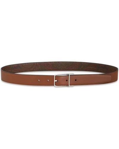 Etro Reversible Paisley-print Leather Belt - Brown