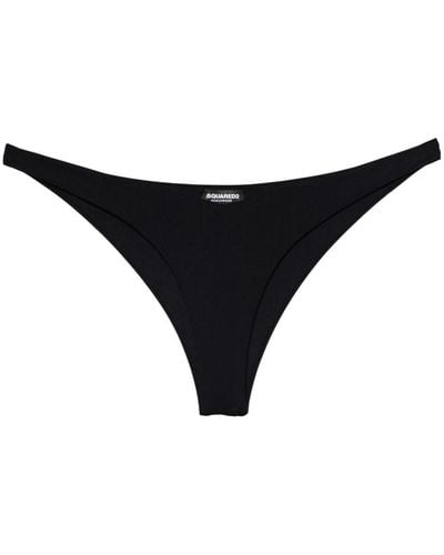 DSquared² Logo-plaque Bikini Bottom - Black