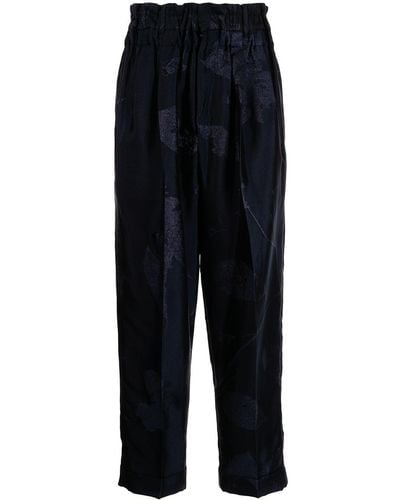 BED j.w. FORD Jacquard Cropped Pants - Blue