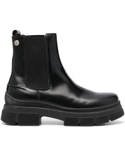 Tommy Hilfiger Chunky-sole Leather Chelsea Boots - Black