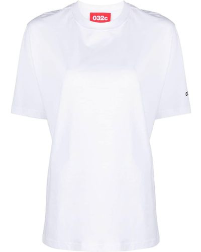 032c T-shirt con stampa - Bianco