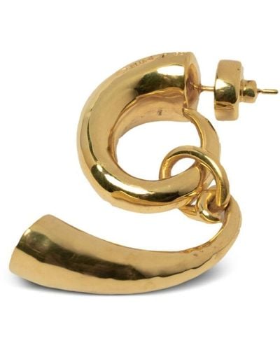 Parts Of 4 Horn Pendant Earring - Metallic