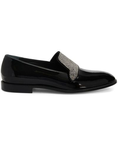 Giuseppe Zanotti Eflamm Crystal-embellished Patent Loafers - Black